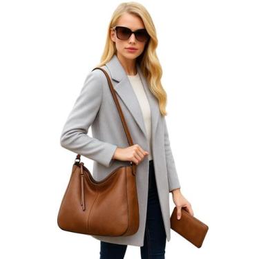 Imagem de Bolsa De Couro Feminina Kit 2 Bolsas + Carteira Luxo Premium - Sou Mai