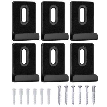 Imagem de BAGTeck 6Pcs Metal Mirror Clips Wide Channel Mirror Hanger Clip Kit Grandes Clipes de Retenção Pesados para Espelhos com Parafuso Clipes de Espelho para Montagem Em Parede Espelho (Preto, Preto)