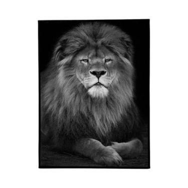 Imagem de Preto Branco Rei Leão Animal Cartaz Auto-adesivo À Prova Dwaterproof Á