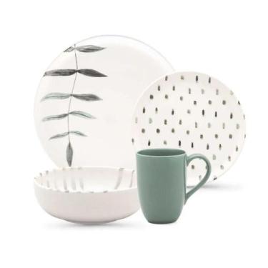 Imagem de Jogo De Jantar Em Cerâmica Flat Com 16 Peças Oxford Samambaia