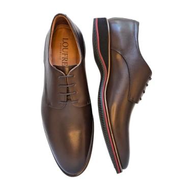 Imagem de Sapato Masculino Derby Quios LOUFRE em Couro Legítimo - Sola de EVA (Café, BR, Adulto, Numérico, 40)