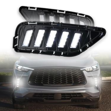 Imagem de ZDEERAOTO Kit de recursos de lâmpada de seta sequencial âmbar DRL para Infiniti QX60 2022 2023 2024 2025 painel de acabamento de grade de substituição 62257-6SA0B, 2 peças