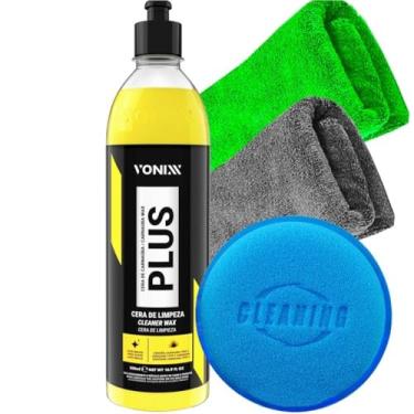 Imagem de Kit Automotivo Limpadora Carnaúba Plus Vonixx 500ml Aplicador 2 Toalha Microfibra Karbox