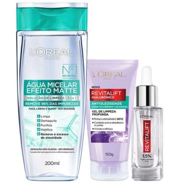 Imagem de LOréal Paris Kit - Água Micelar Efeito Matte 200ml + Gel de Limpeza Oi