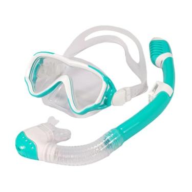 Imagem de simhoa Conjunto de snorkel infantil, óculos de mergulho, máscara de mergulho transparente anti-vazamento e snorkel para atividades aquáticas de 5 a 15 anos