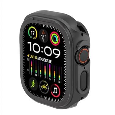 Imagem de GANGANPRO Capa de vidro temperado compatível com Apple Watch Series 10 de 46 mm, cobertura total durável frontal e traseira de policarbonato capa protetora de 360° para iWatch de 46 mm - preta