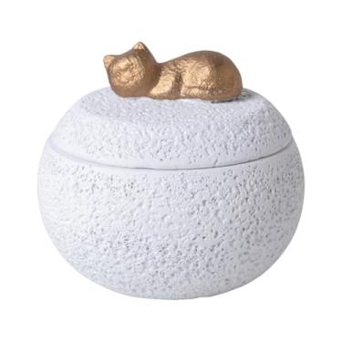 Imagem de IEUDNS Caixa Memorial para Urna Funerária 350ml, Suprimento Resistente à Umidade, Decoração de Mesa, Pote de Armazenamento, Cimento, Lembrança, Recipiente, Branco