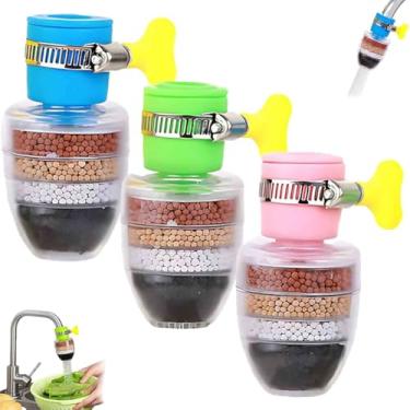Imagem de Hailnrothwad Magic Charcoal Water Filter,2025 New 6 Layer Carbon Water Filter Faucet,Water Saving And Providing Strong Waters Pressure,For Kitchen Sink For 1/2inch - 3/4inch Faucet (Mix*3)