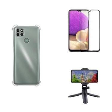 Imagem de Kit Tripé Tripod 360 graus para Motorola Moto G9 Power + Capa + Pelicu