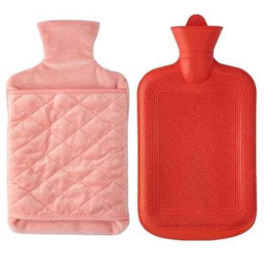 Imagem de Bolsa Térmica Compressa Água Quente Fria Borracha Com Capa de Pelucia Dor Cólica Dores Acabamento Premium (Rosa)