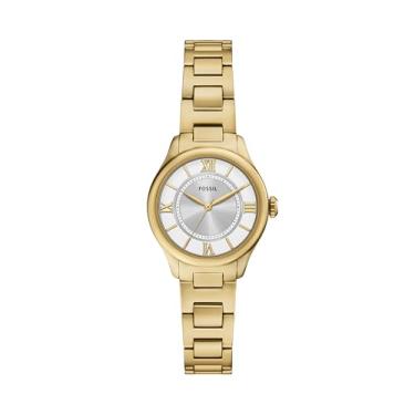 Imagem de Fossil Relógio feminino Gilmore de aço inoxidável dourado com três ponteiros (modelo: ES5421)