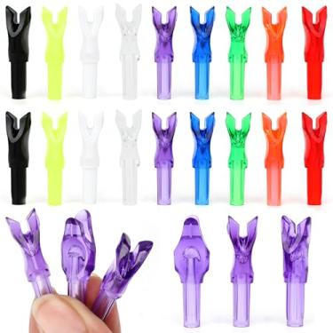 Imagem de limaity 50 peças Rapid Fire Arrow Nock-Tail Fast Nocking ID 6,20 mm/0,24 pol. Caudas de inserção para caça ao arco e tiro ao alvo (Tipo-2, violeta transparente)