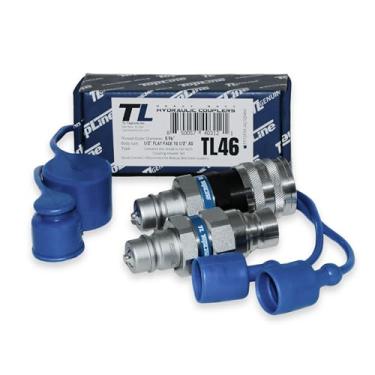 Imagem de TL Topline Conjunto De Adaptadores De Engate Rápido Hidráulico De Face Plana De 1/2" Para Estilo Ag, Conector De Face Plana Para Instalação Em Minicarregadeira, 5076 Psi, Zincado, Iso 16028 A Iso 56