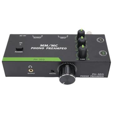 Imagem de Diydeg Pré-amplificador fono para toca-discos, pré-amplificador fono para toca-discos com entrada e saída XLR, pré-amplificador fonográfico para toca-discos de cápsula MM e (Plugue dos EUA 100-240V)