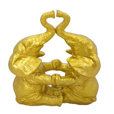 Imagem de Elefante Decorativo Em Resina Indiano Sabedoria Sorte 04 - Luthi Comér