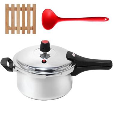 Imagem de Panela Pressão 4,5L Fechamento Externo + Descanso + Concha - Marcolar