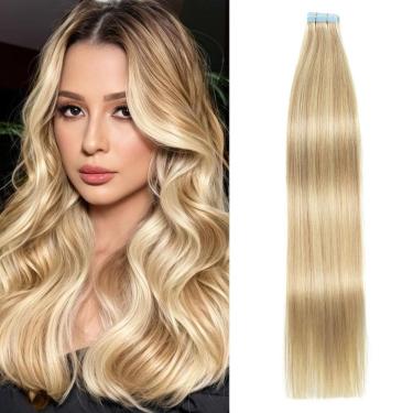 Imagem de Fita adesiva em extensões de cabelo AGMITY Human Hair Ash Blonde 50g
