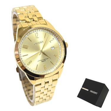 Imagem de Relógio Orient Feminino Analógico Dourado Cristais FGSS1238 C2KX