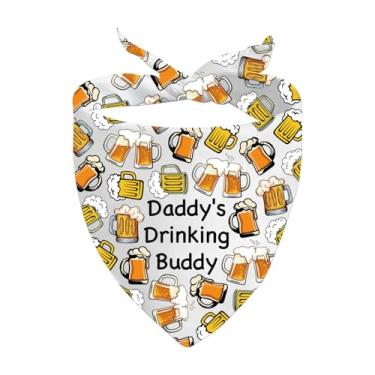 Imagem de JXGZSO 1 bandana para amantes de cerveja Daddy's Drinking Buddy Dog (cachorro bebendo papais)