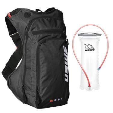 Imagem de USWE Mochila de hidratação Outlander Moto, corrida, caminhada com bexiga de água, hidropack para homens e mulheres, equipamento de mochila e equipamento para ciclismo, BTT (preto, 9L)