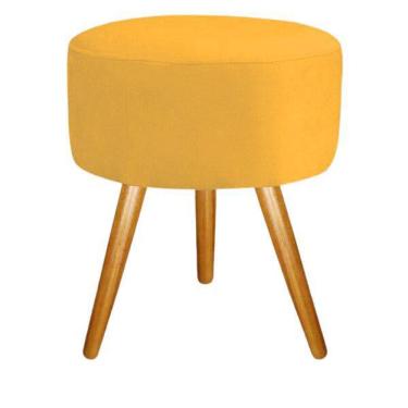 Imagem de Puff Banqueta Para Sala Pé Palito Amarelo 50 Cm Altura