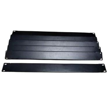 Imagem de Tampa cega 1u preto para rack 19" frente falsa 1u kit c/ 10 peças - Wj