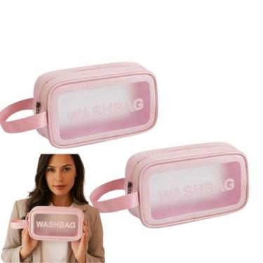 Imagem de Necessaire Feminina Bolsa Viagem KIT 2 UNIDADES Maquiagem Organizador 