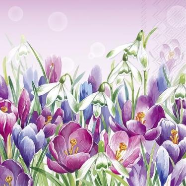 Imagem de Guardanapo para Decoupage Ihr 33x33 Flores Rosa Claro C/ 2 Unidades - 