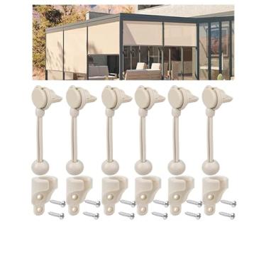 Imagem de CACELY Peças de reposição para para-sol para amarrar novo modelo para Coolaroo peça de substituição Coolaroo Persianas de rolo externas (kit de tampa ungee e extremidade, 3 conjuntos, Begie)