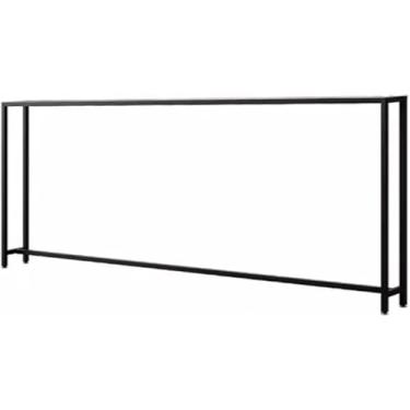 Imagem de Mesa De Console De Duas Camadas, Mesa De Salão, Mesa Lateral, Mesa De Sofá De Sala De Estar, Atrás Da Cama Prateleira Dupla, Black, 160x15x75cm