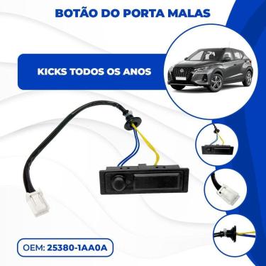 Imagem de Botão Fechadura Elétrica Maçaneta Abertura Porta Malas Kicks