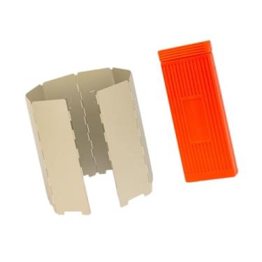 Imagem de Milageto Pára-brisas externo, tela de proteção contra vento para fogão de acampamento, protetor contra vento portátil para fogão de acampamento, para, Cáqui