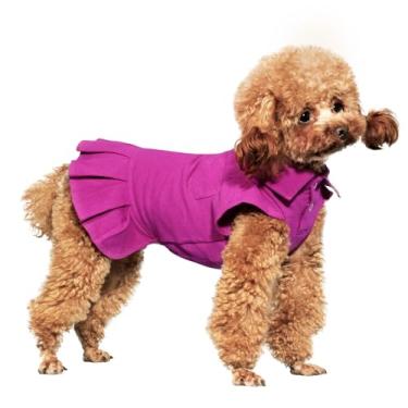 Imagem de Topkins Vestido de cachorro, lindo vestido esportivo para cães pequenos e médios com bainha plissada, vestido de aniversário adequado para primavera, verão, outono (roxo, 2GG)