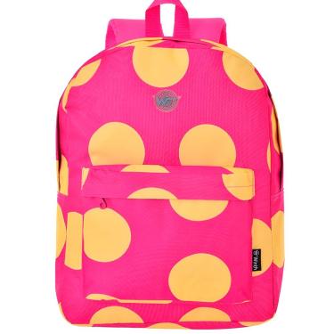 Imagem de Mochila De Costas Feminina Juvenil Básica Bolinhas Cor:pink