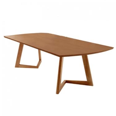 Imagem de Mesa para Sala de Jantar Munique Oval MDF 220cm Imbuia Estilo Moderno para Ambiente Sof...