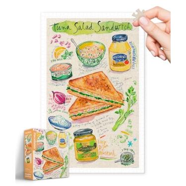 Imagem de PieceRelax Quebra-Cabeças De Plástico Para Adultos, 1000 Peças - Lucile Prache, Sanduíche Salada Atum, Os Jogos Mesa E Presentes Mais Satisfatórios, Sem Necessidade Tapete Quebra-Cabeça [H3338]