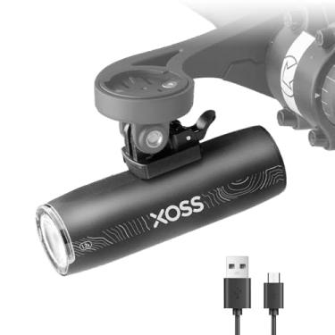 Imagem de XOSS Farol de bicicleta XL-1200 para passeios noturnos, farol de bicicleta recarregável USB-C de 1200 lúmens, 6 modos de iluminação, luz frontal de bicicleta de alumínio