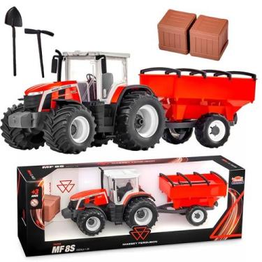 Imagem de Trator Massey Ferguson Modelo MF8S Graneleiro Vermelho Colecionável Co