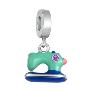 Imagem de BlingNuts Pingente de máquina de costura azul compatível com pulseiras Pandora berloques para avó neta joia de aniversário presente