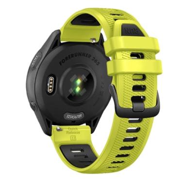 Imagem de Pulseira de relógio de liberação rápida de 22 mm para Garmin Forerunner 265/Forerunner 255/Vivoactive 4/Venu 3/Venu 2 - pulseira de silicone macio de substituição (verde/preta)