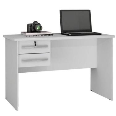 Imagem de Mesa de Computador Byte Escrivaninha 2 Gavetas Valdemóveis Cor Branca 