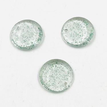 Imagem de Pingente Redondo com Glíter Verde 23x18mm 100pç Acrílico 80g - Macall
