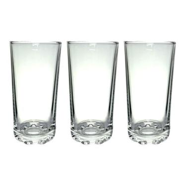 Imagem de Conjunto C/3 Copos Altos Ravi Em Vidro Para Servi 300ml - G4U