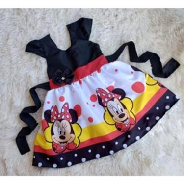 Imagem de Vestido Infantil Temático Simples Minnie Preto - EDYNHOKIDS, 01 ANO A 