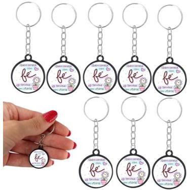 Imagem de 20 Chaveiros Fé Vitoria Cristão Lembrancinha Evangelica Jesus - Tudo e