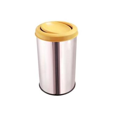 Imagem de Lixeira Inox Para Banheiro Reciclável 30 Litros Com Tampa - CM Design,