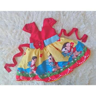 Imagem de Vestido Infantil Temático Simples (Monica) - EDYNHOKIDS, 03 ANOS A 04 