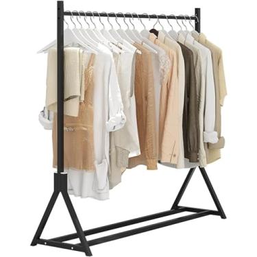 Imagem de Prateleiras De Roupas, Prateleira De Roupas Pesadas Trilhos De Roupas Quarto Cabide Autônomo Suporte De Exibição De Varejo De Roupas Com Sapateira De Armazenamento Inferior, Black, 100X40X160Cm