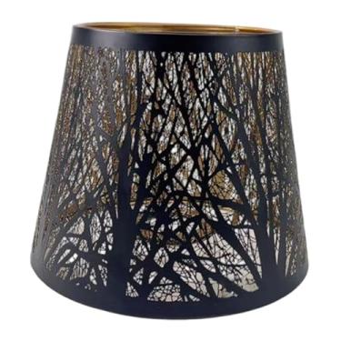 Imagem de Generic Abajur de metal, capa para abajur, luminária pendente, capa para abajur de mesa, arandelas de parede, Preto Grande