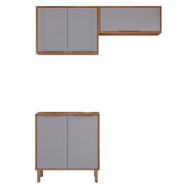 Imagem de Kit Armário Aéreo Cozinha Compacta Áurea 160cm e Balcão